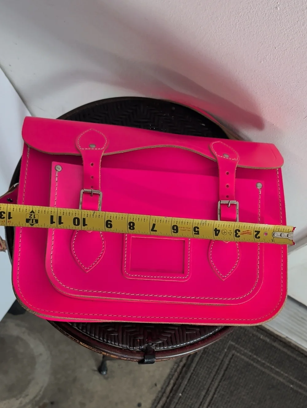 Cambridge Satchel Bag Neon Pink Bright Leather